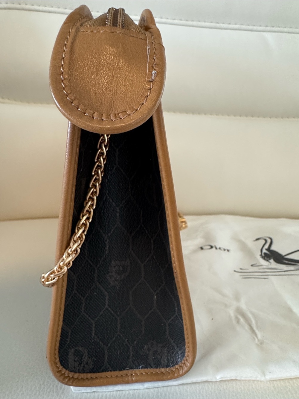 Christian Dior Authentic VTG Honeycomb Clutch Conversion Chain Bag w/Dust Bag - Picture 7 of 14